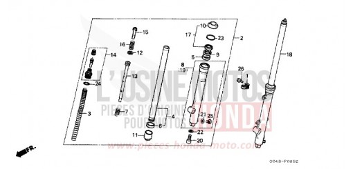 FOURCHETTE AVANT (RG/RH/RJ/RK) CR80RK de 1989